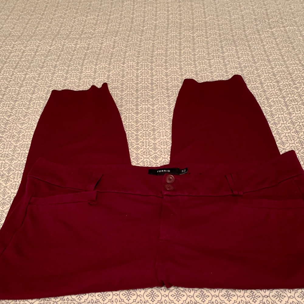 Torrid maroon ponte knit skinny pants sz 24